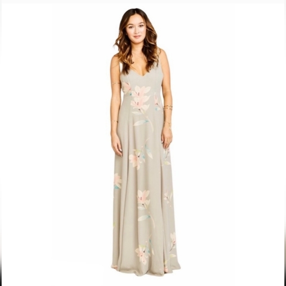 Show Me Your Mumu, Jenn Maxi Dress in Lily Showers, Grey, Size Small - Picture 6 of 11